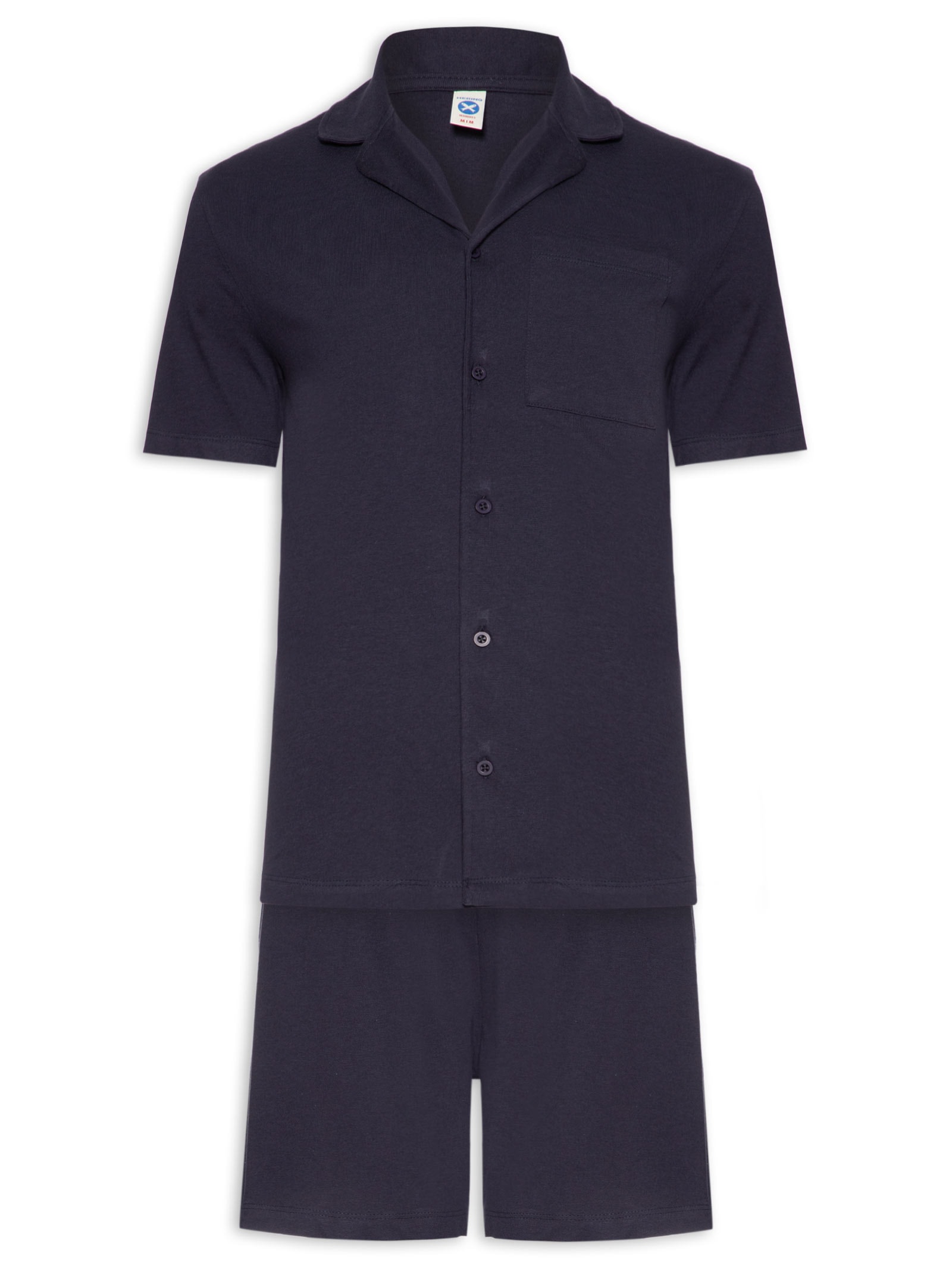 Pijama Masculino Americano em Algodão Azul Hering Intimates