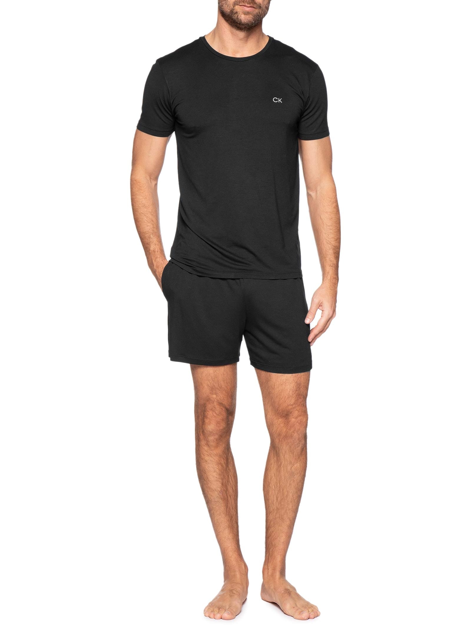 Pijama Masculino Bermuda com Bolso Modal – Preto Calvin Klein Underwear