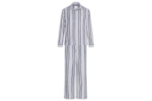 Pijama Masculino Camisa Com Calça Tricoline - Cinza