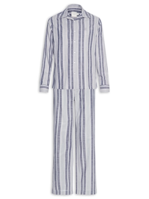 Pijama Masculino Camisa Com Calça Tricoline – Cinza