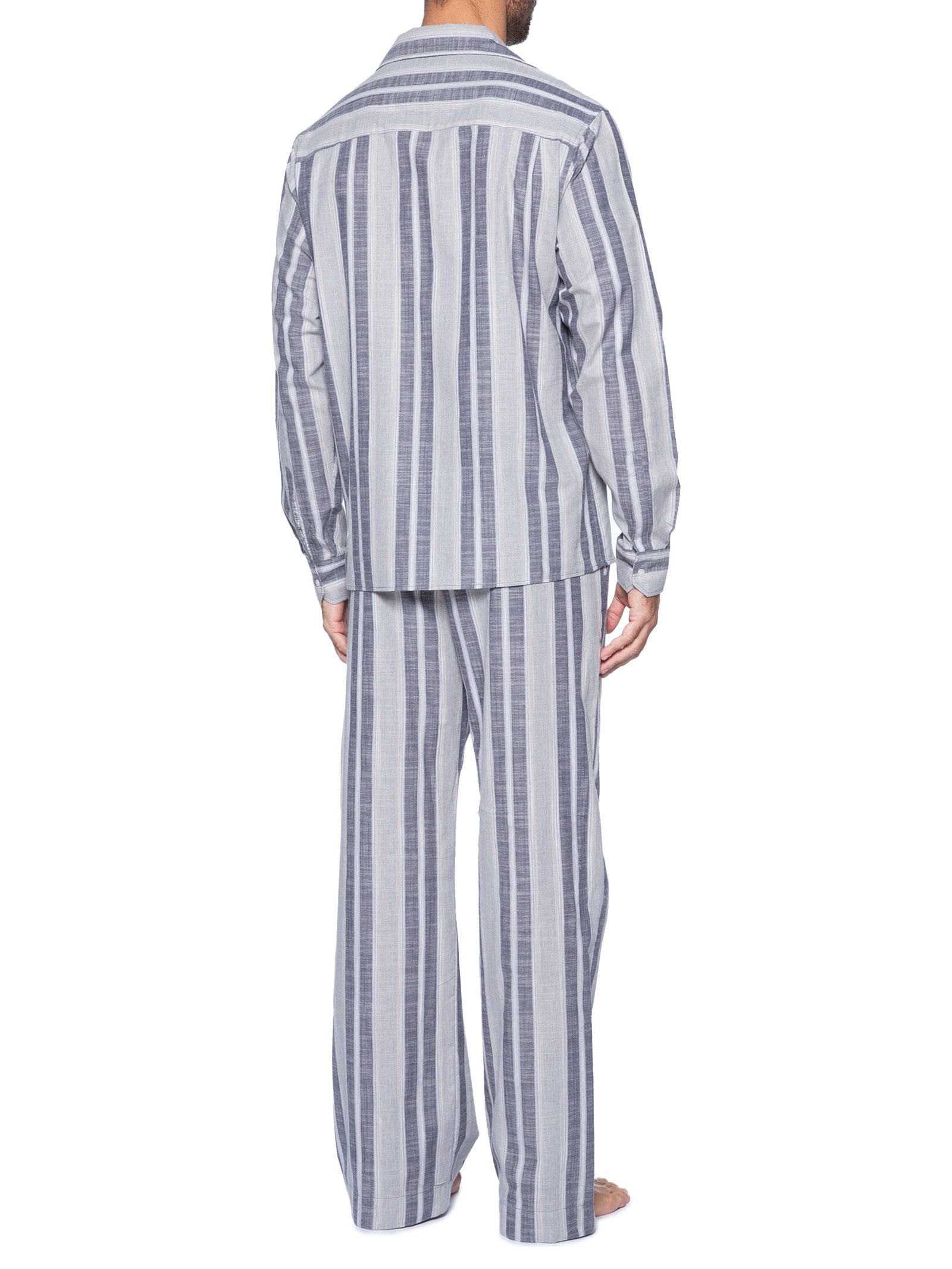 Pijama Masculino Camisa Com Calça Tricoline Cinza Calvin Klein Underwear