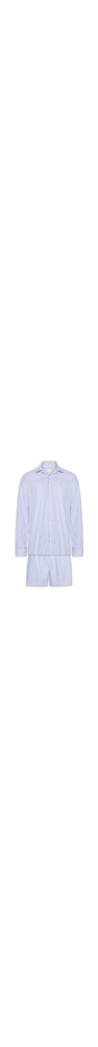 Pijama Masculino Camisa Em Botões E Bermuda - Azul
