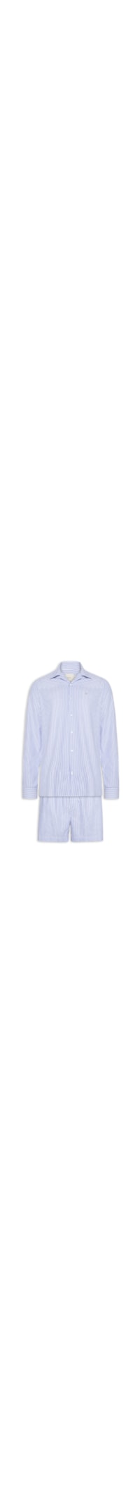 Pijama Masculino Camisa Em Botões E Bermuda - Azul