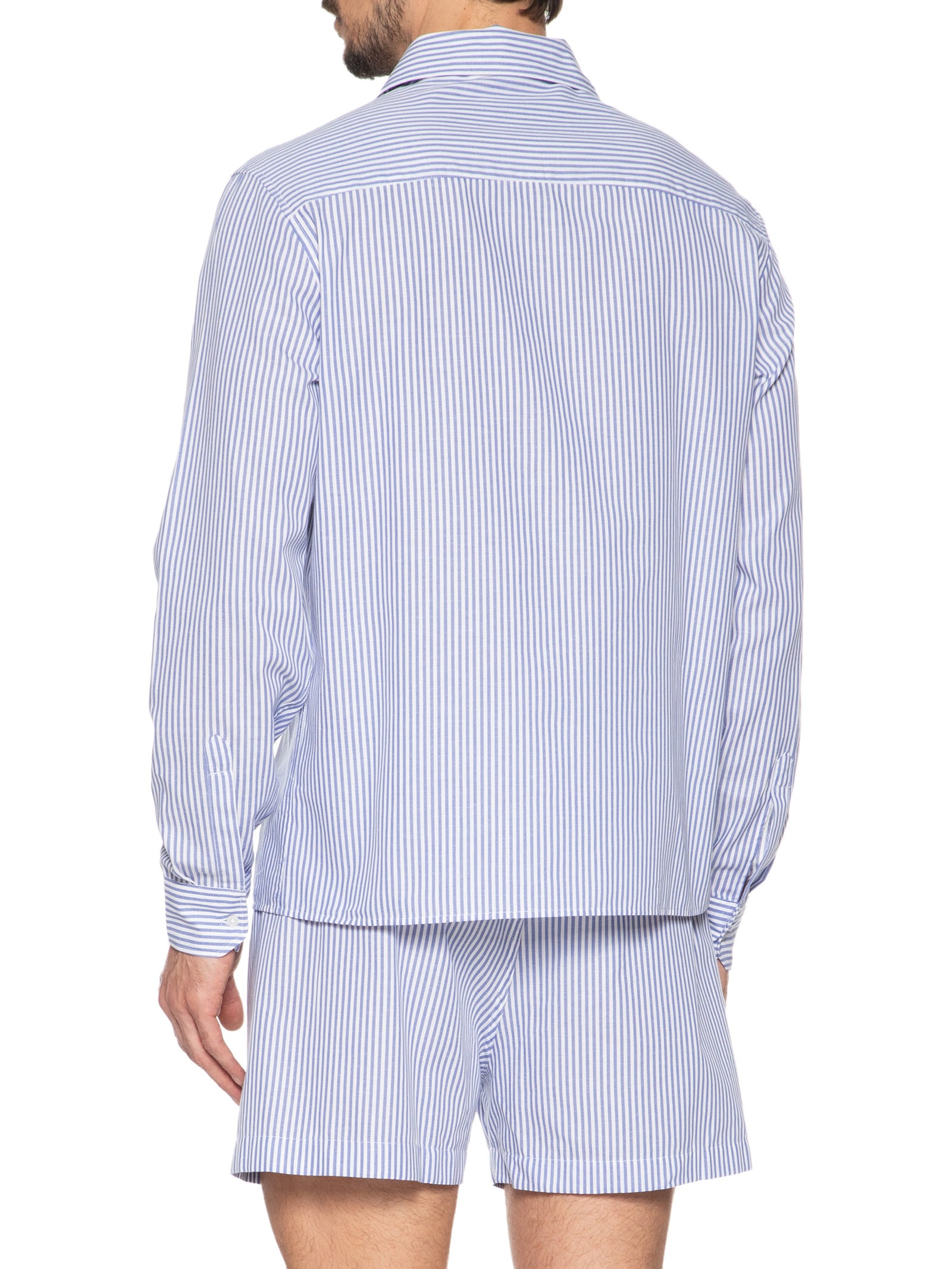 Pijama Masculino Camisa Em Botões E Bermuda Azul  Calvin Klein Underwear