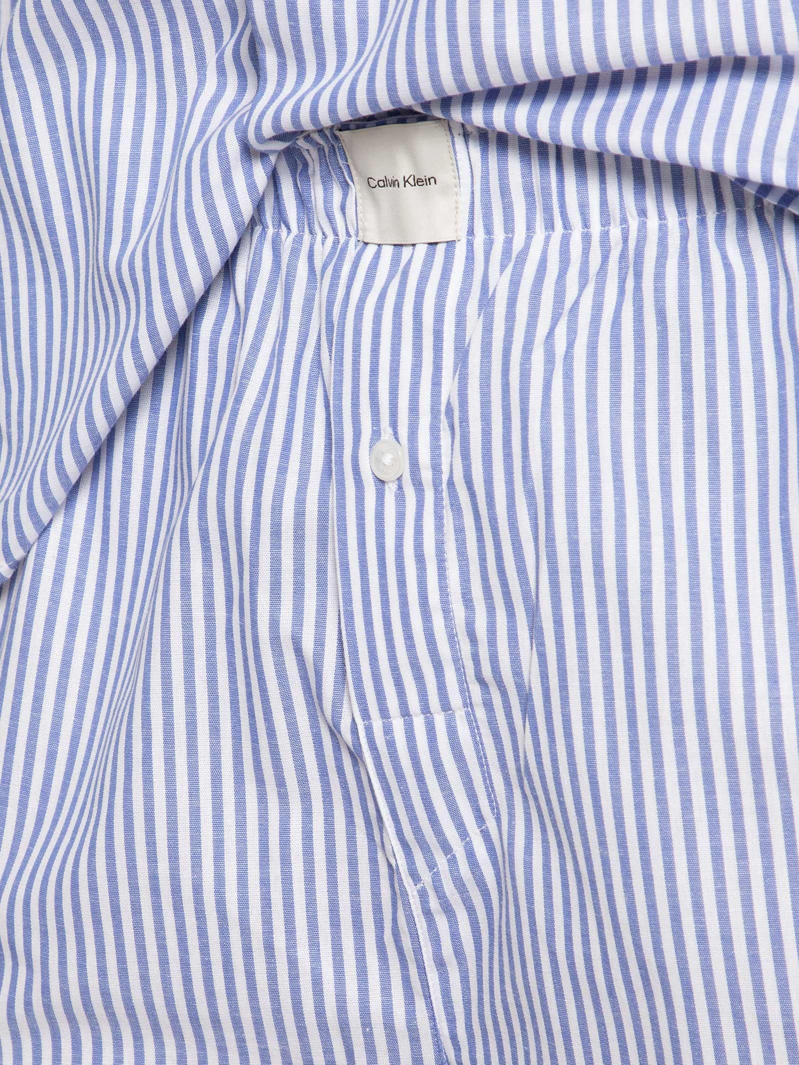 Pijama Masculino Camisa Em Botões E Bermuda Azul  Calvin Klein Underwear