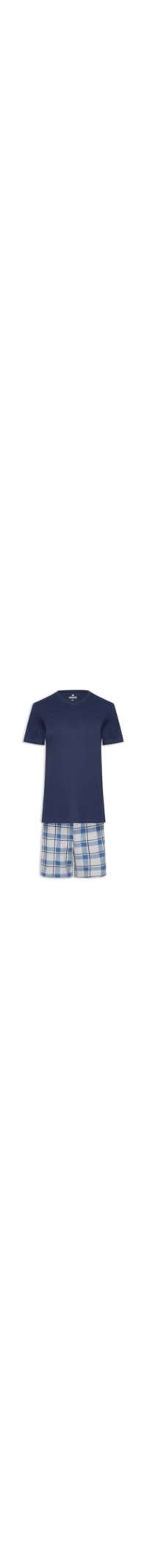 Pijama Masculino Camiseta Com Short Estampado - Azul