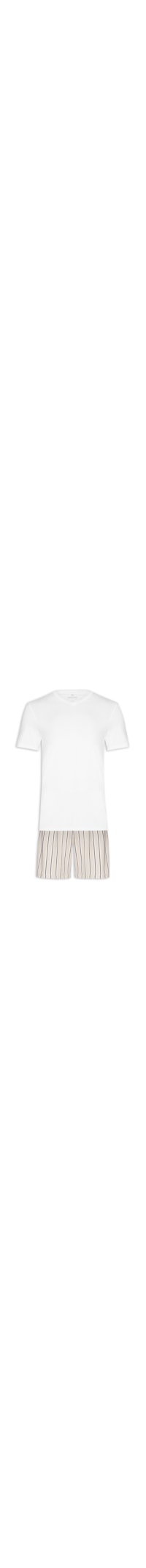 Pijama Masculino Camiseta Com Short Estampado - Off White