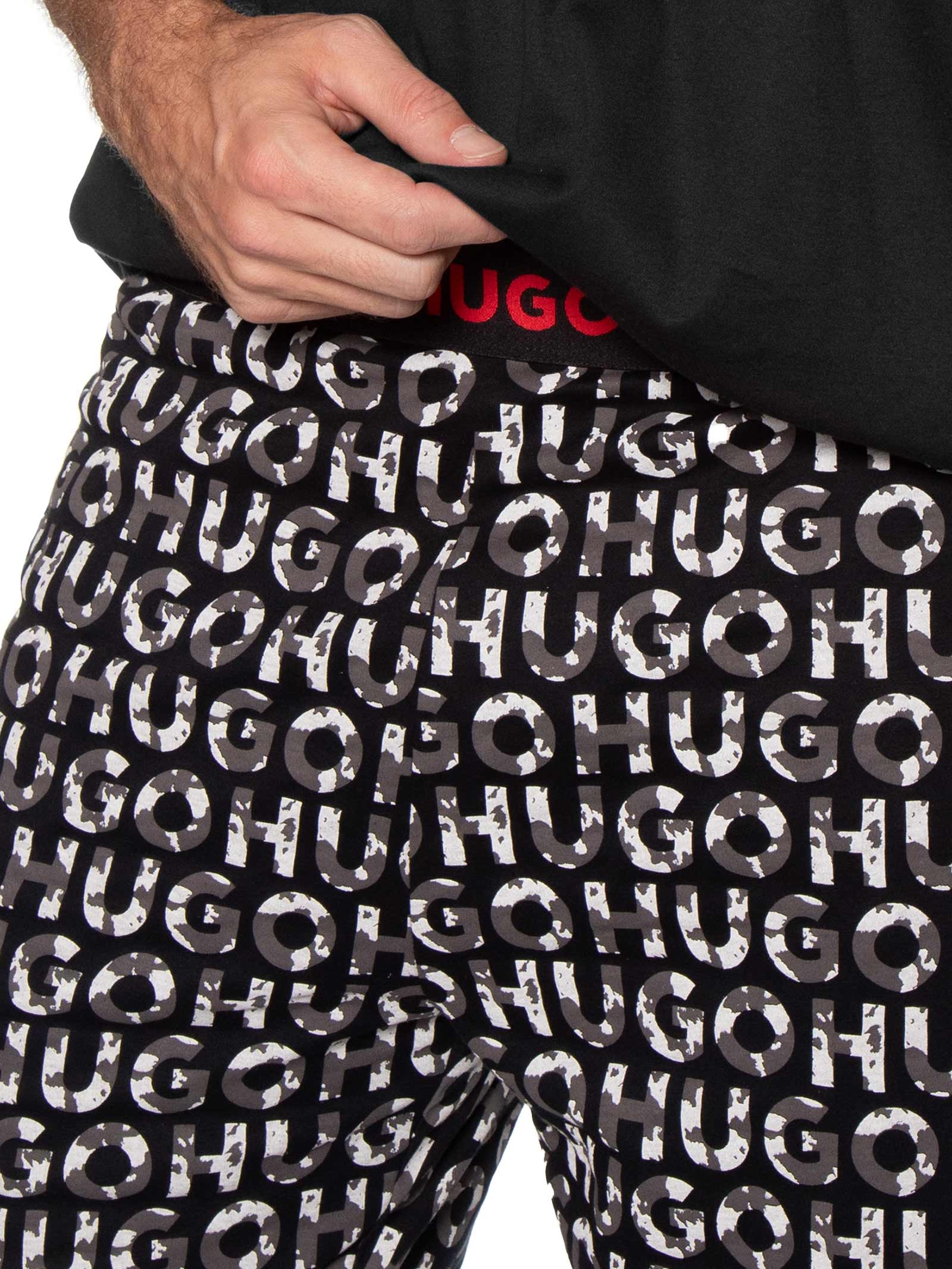 Pijama Masculino Camo Logo Short Preto Hugo