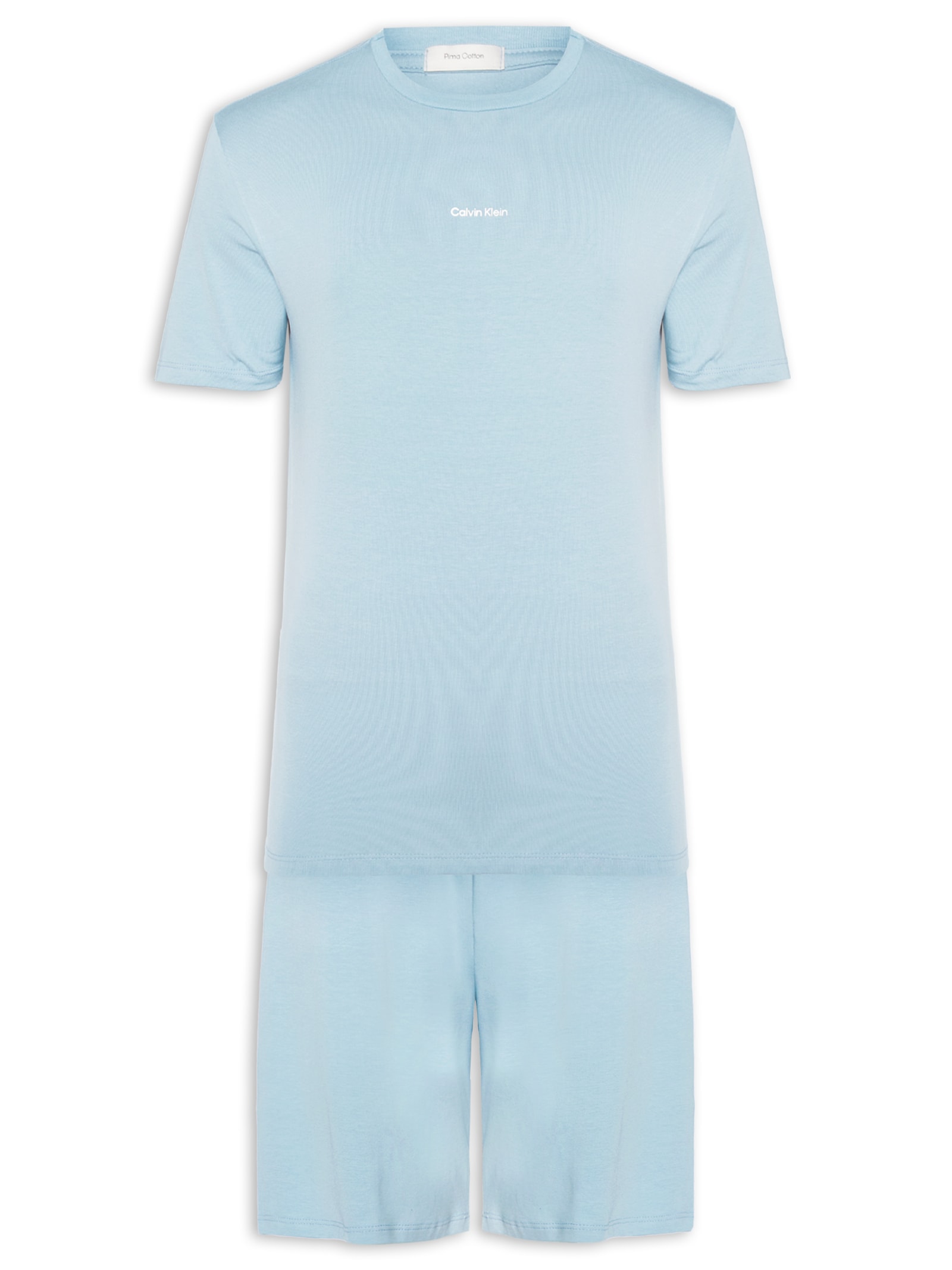 Pijama Masculino Com Bermuda Em Pima Cotton Azul Calvin Klein Underwear