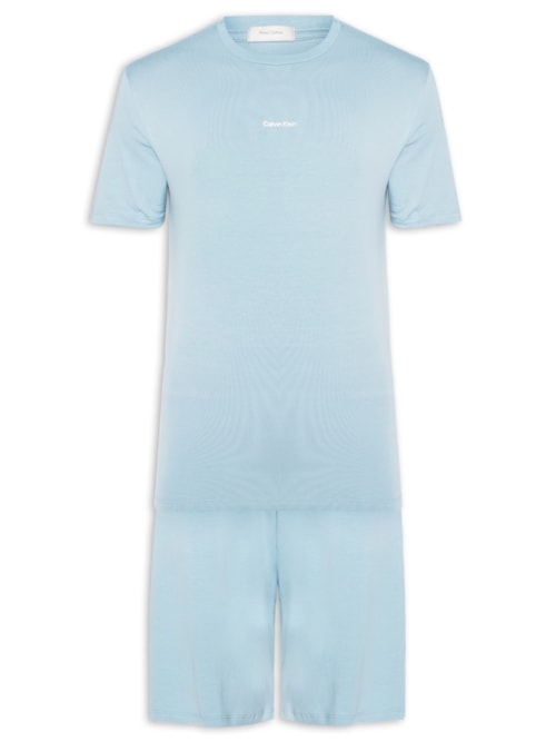 Pijama Masculino Com Bermuda Em Pima Cotton – Azul