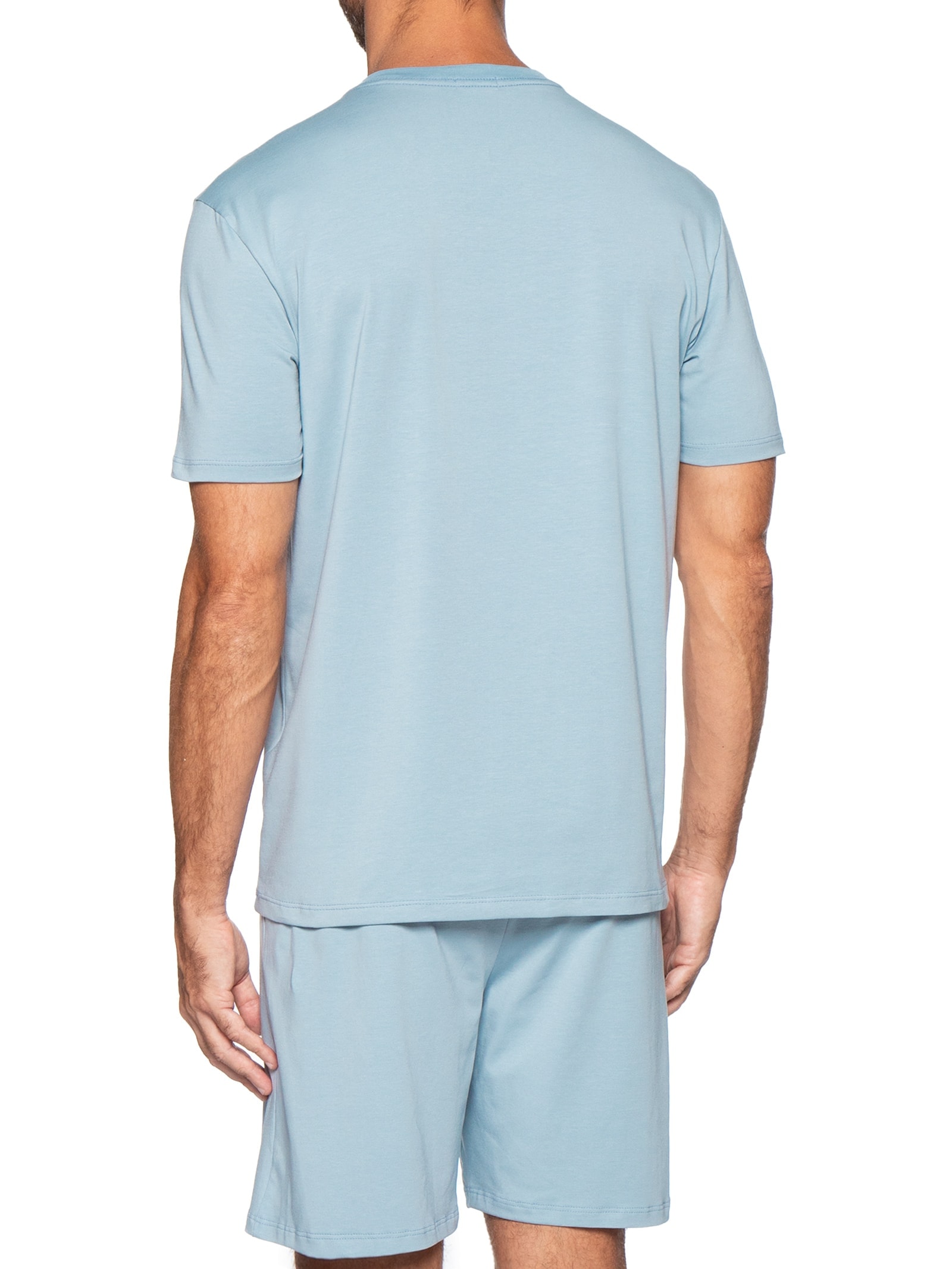 Pijama Masculino Com Bermuda Em Pima Cotton Azul Calvin Klein Underwear