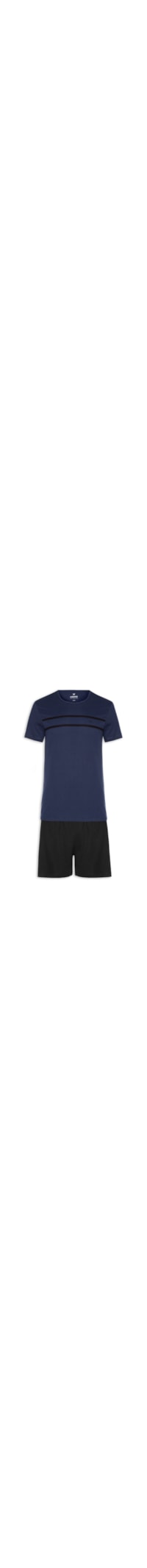 Pijama Masculino Com Detalhe Contrastante - Preto