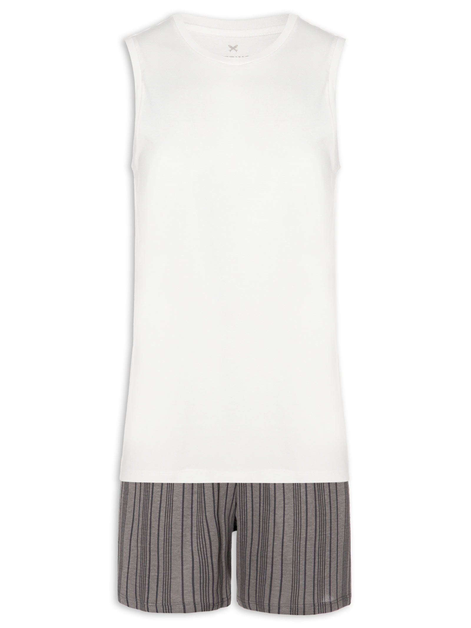Pijama Masculino Curto Com Regata Cinza Hering Intimates