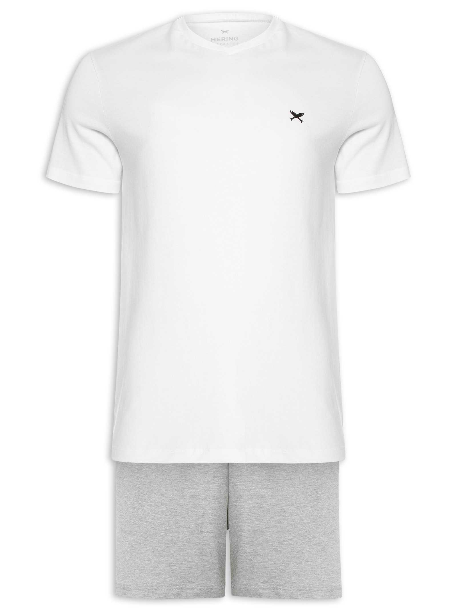 Pijama Masculino Curto Em Malha Branco Hering Intimates