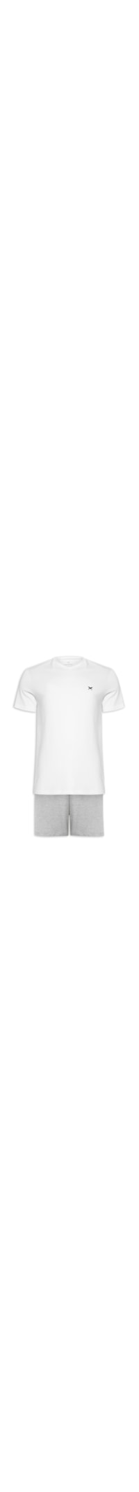 Pijama Masculino Curto Em Malha - Branco