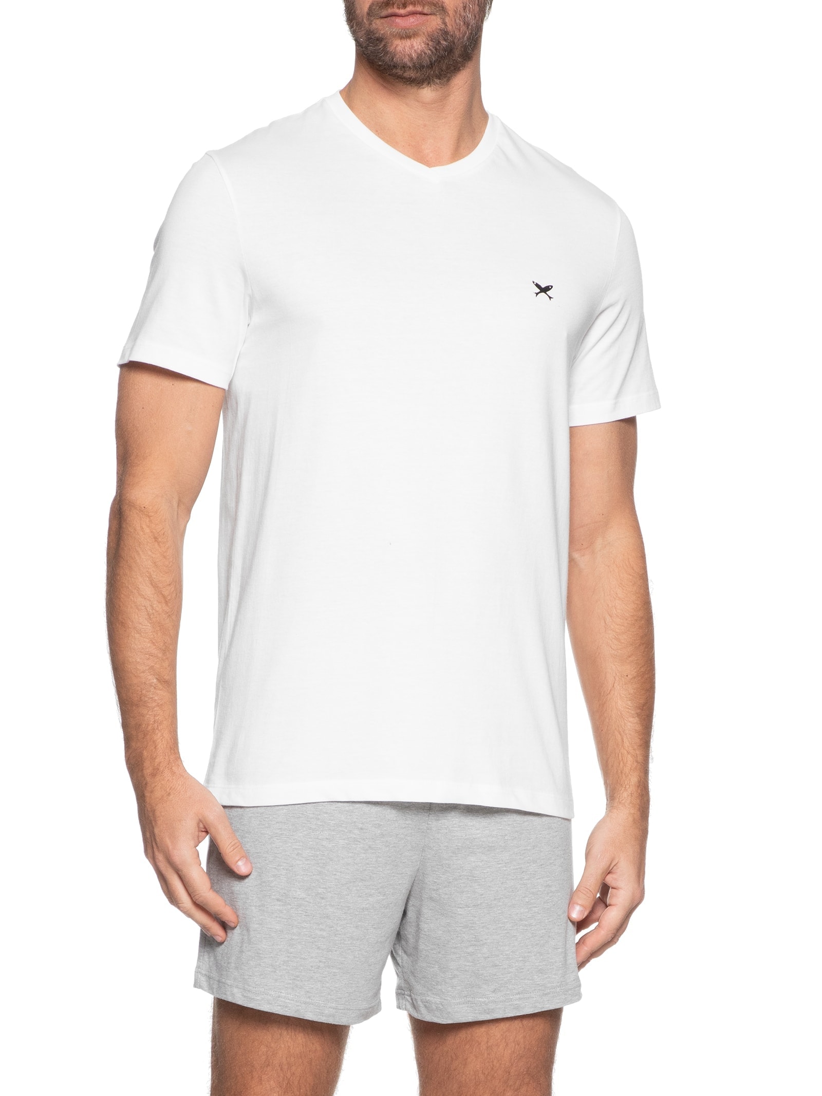 Pijama Masculino Curto Em Malha Branco Hering Intimates