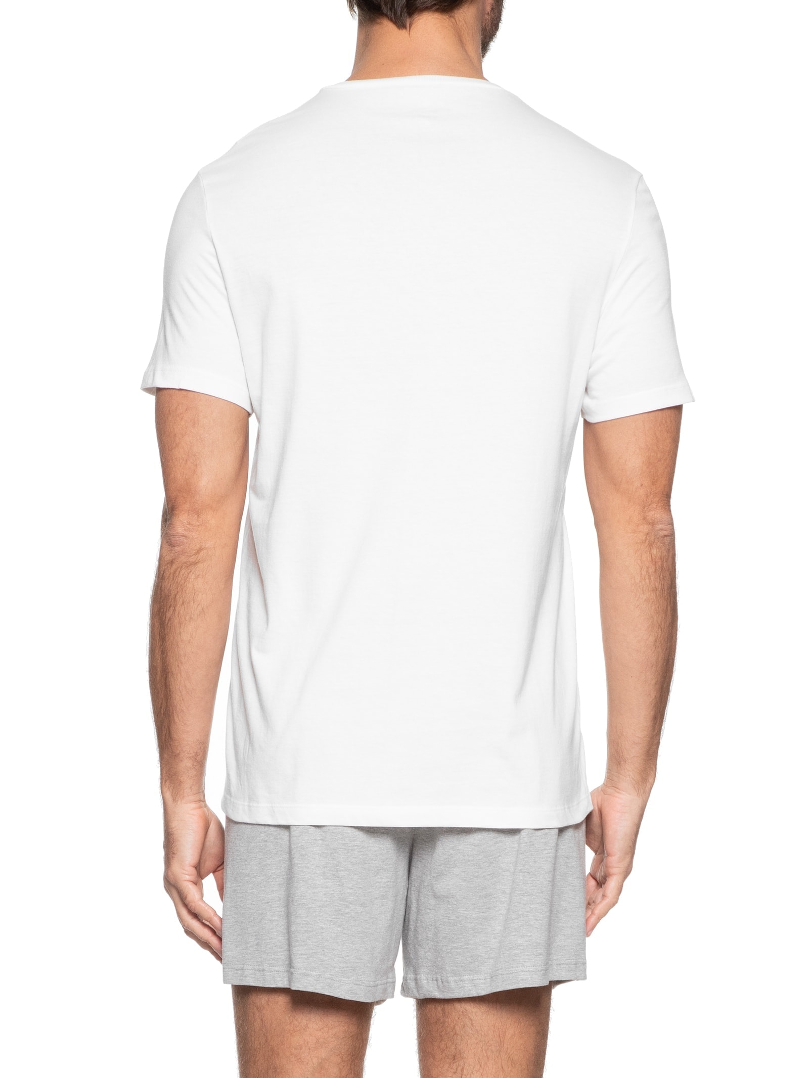 Pijama Masculino Curto Em Malha Branco Hering Intimates