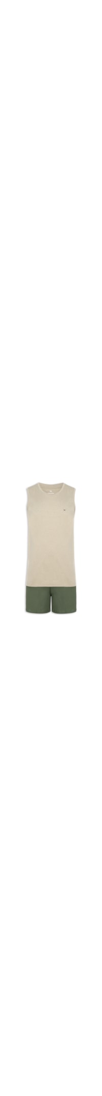 Pijama Masculino Curto Em Malha De Algodão - Verde