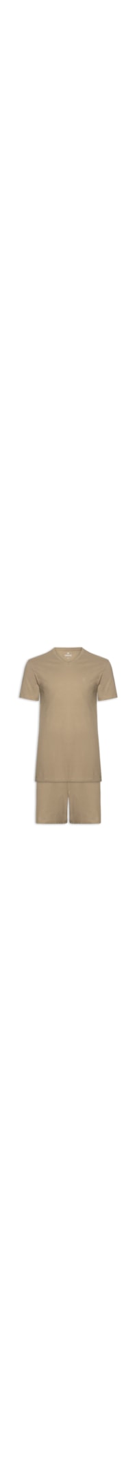 Pijama Masculino Curto Em Malha Piquet - Bege