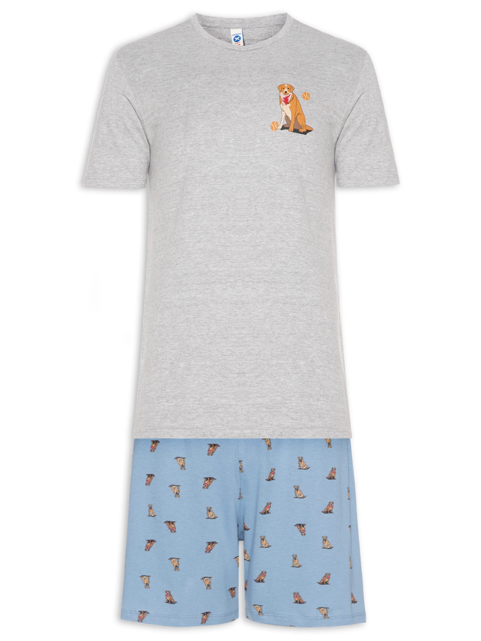 Pijama Masculino Curto Estampado Azul Hering Intimates
