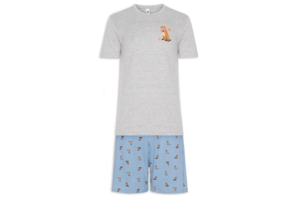 Pijama Masculino Curto Estampado - Azul