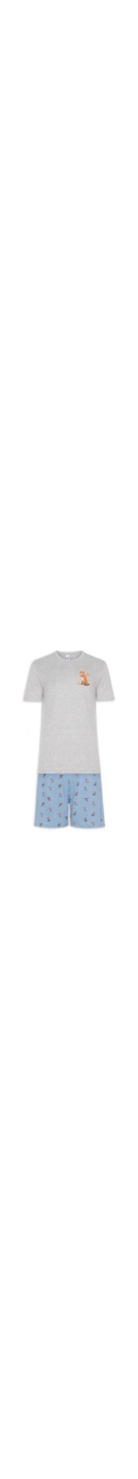 Pijama Masculino Curto Estampado - Azul