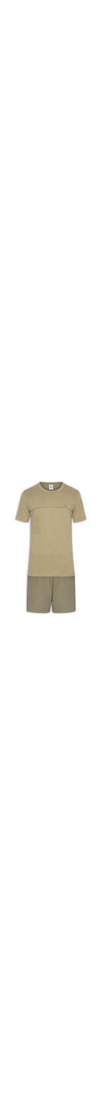 Pijama Masculino Curto Friso Contrastante - Verde