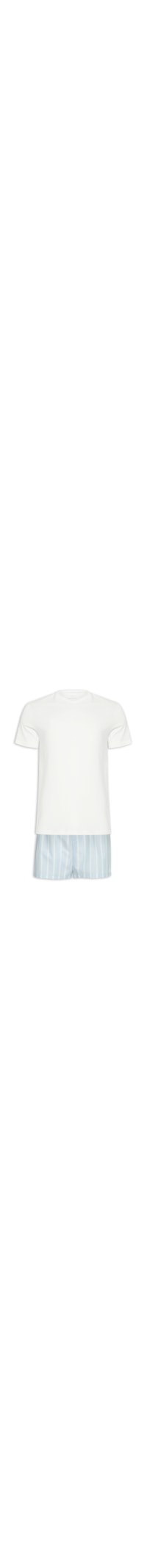 Pijama Masculino Curto Listrado - Branco