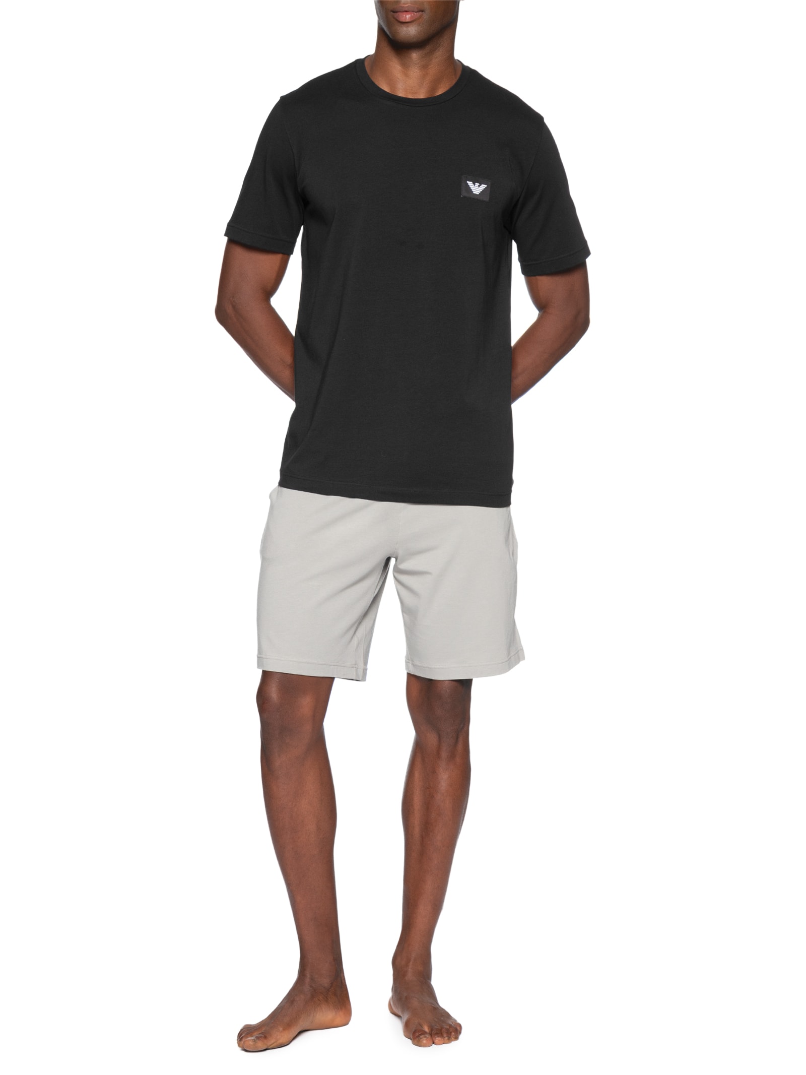 Pijama Masculino Curto Nightwear Preto Emporio Armani Bodywear