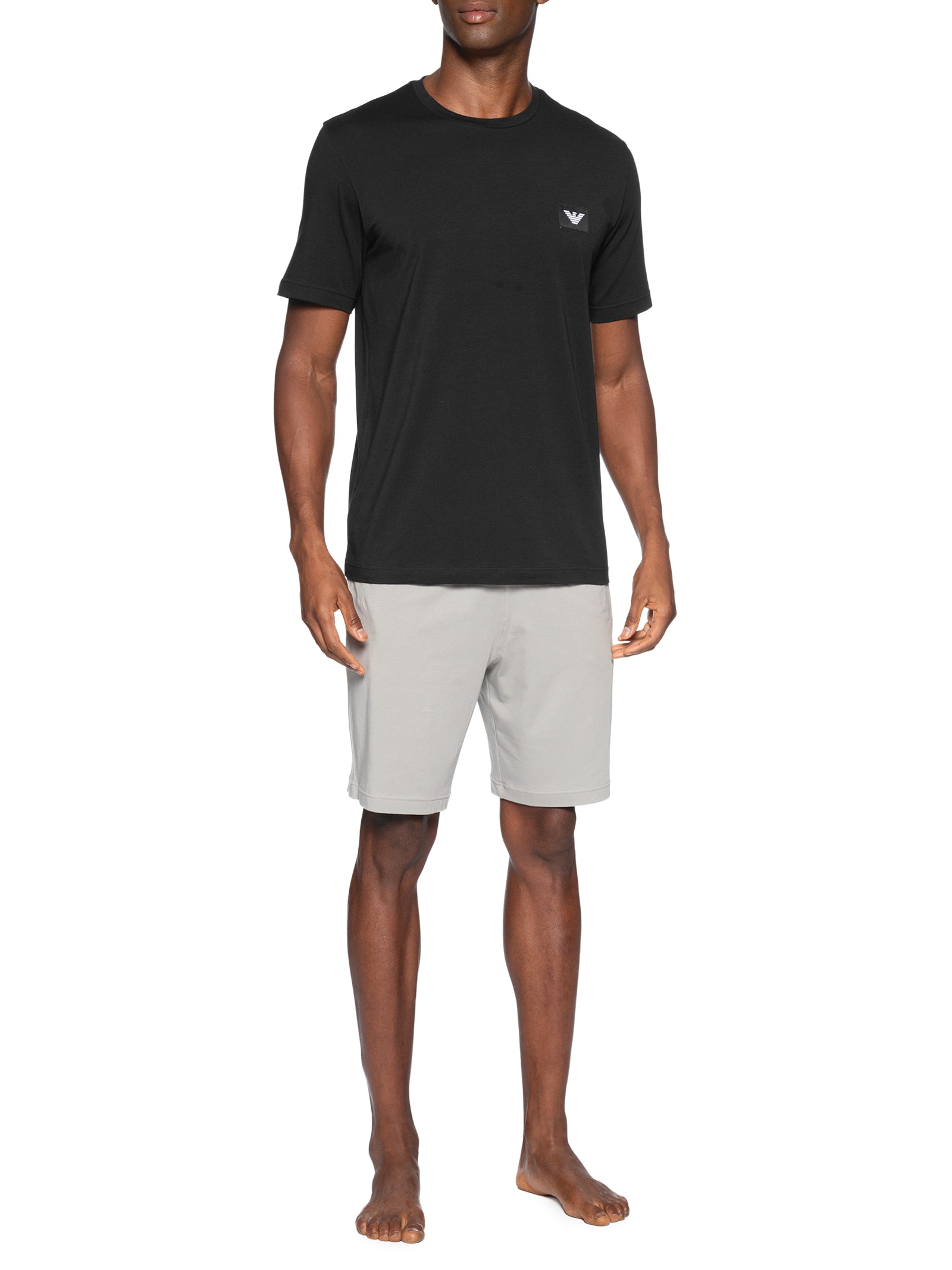 Pijama Masculino Curto Nightwear Preto Emporio Armani Bodywear