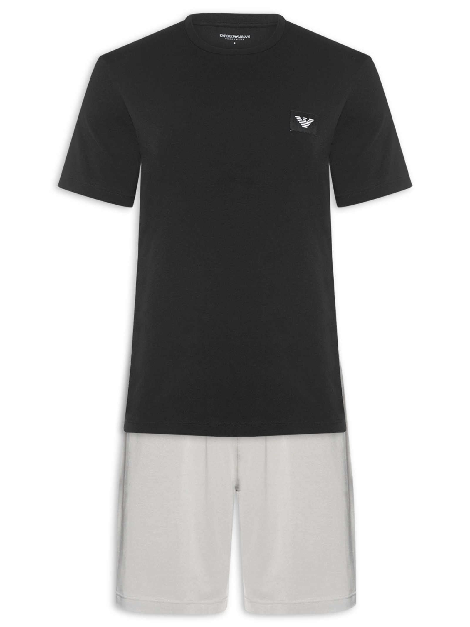 Pijama Masculino Curto Nightwear Preto Emporio Armani Bodywear