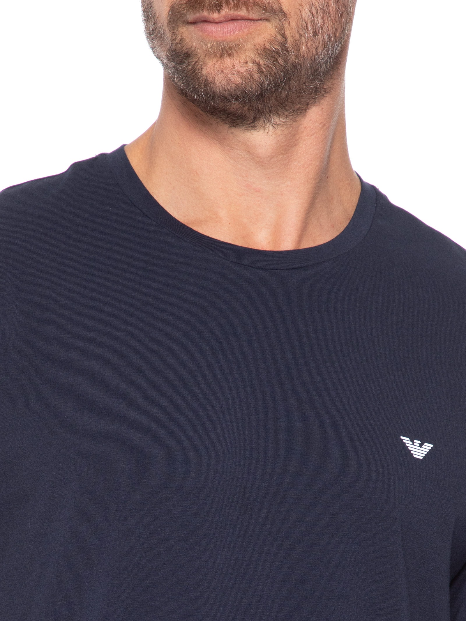 Pijama Masculino Curto Samba Canção Logo Azul Emporio Armani Bodywear