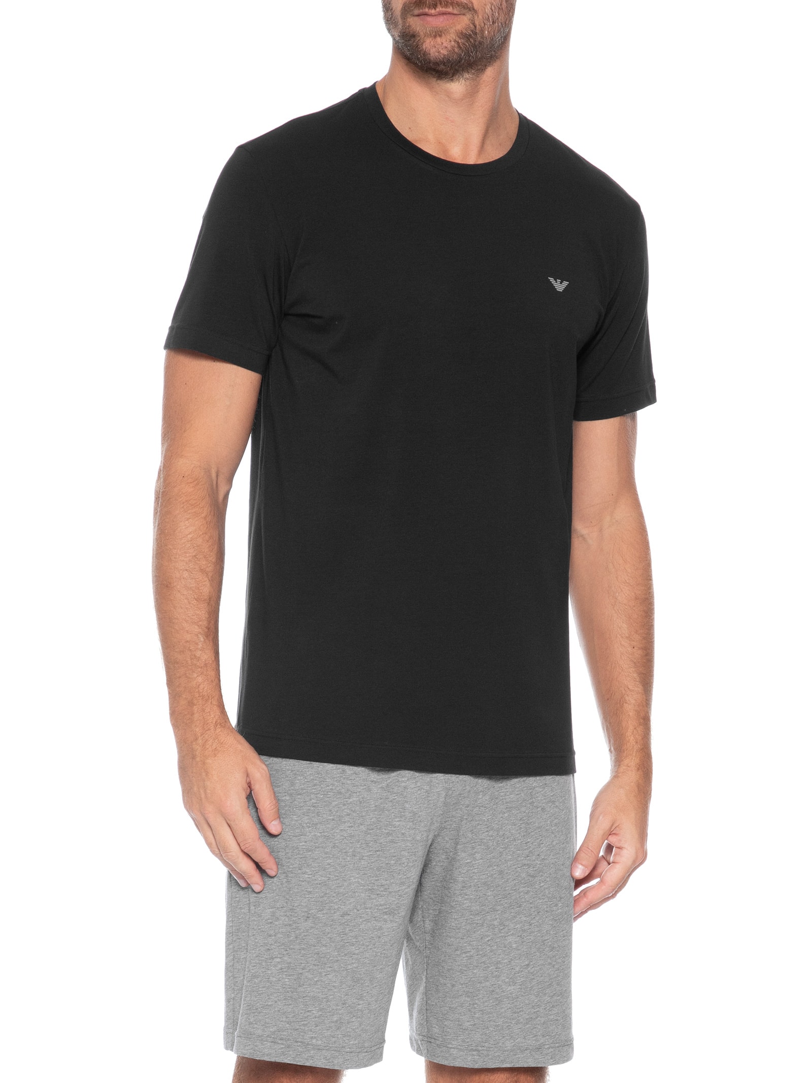 Pijama Masculino Curto Samba Canção Logo – Cinza Emporio Armani Bodywear