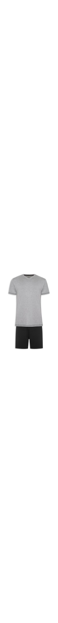 Pijama Masculino Curto Viscolycra Gola V - Cinza
