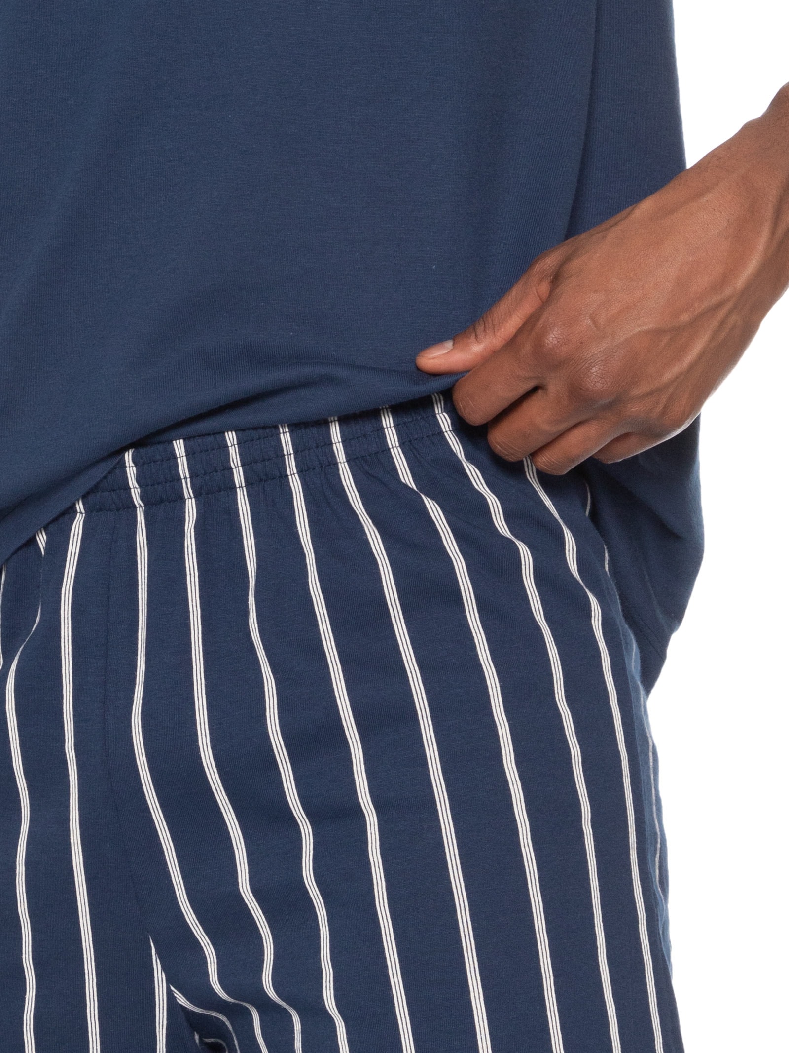 Pijama Masculino Decote V Em Algodão Azul Hering Intimates