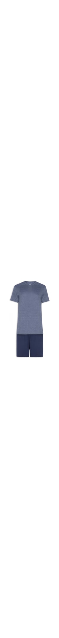 Pijama Masculino Decote V Logo Peixinho Em Algodão - Azul