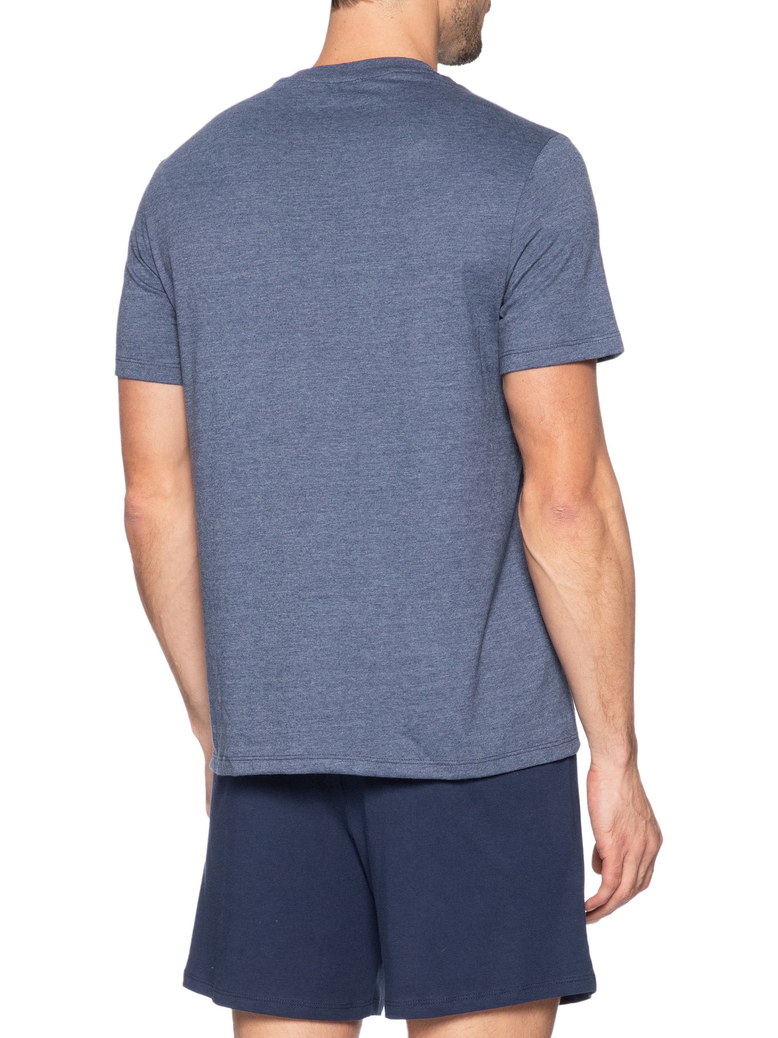 Pijama Masculino Decote V Logo Peixinho Em Algodão Azul Hering Intimates