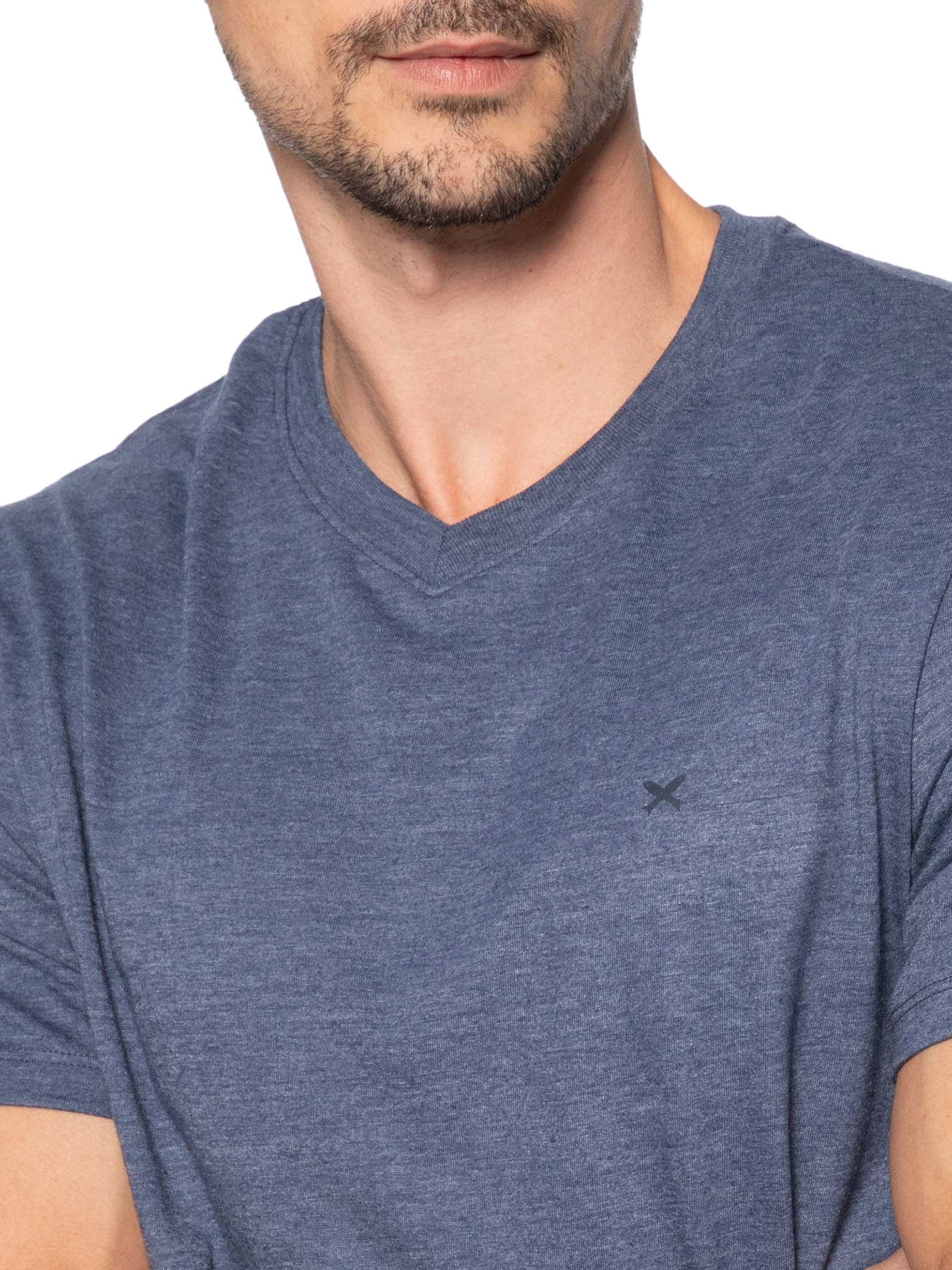 Pijama Masculino Decote V Logo Peixinho Em Algodão Azul Hering Intimates