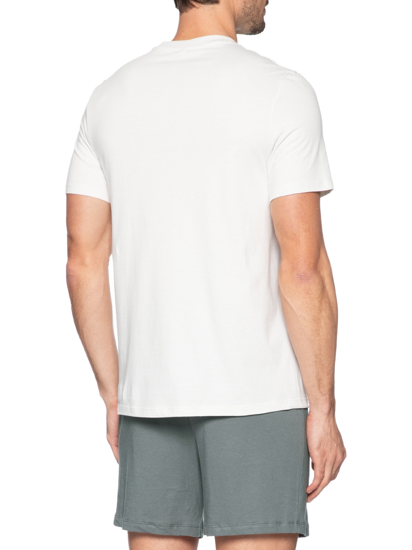 Pijama Masculino Decote V Logo Peixinho Em Algodão Cinza Hering Intimates