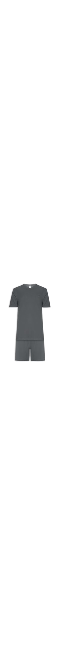 Pijama Masculino Decote V Logo Peixinho Em Piquet Premium - Cinza