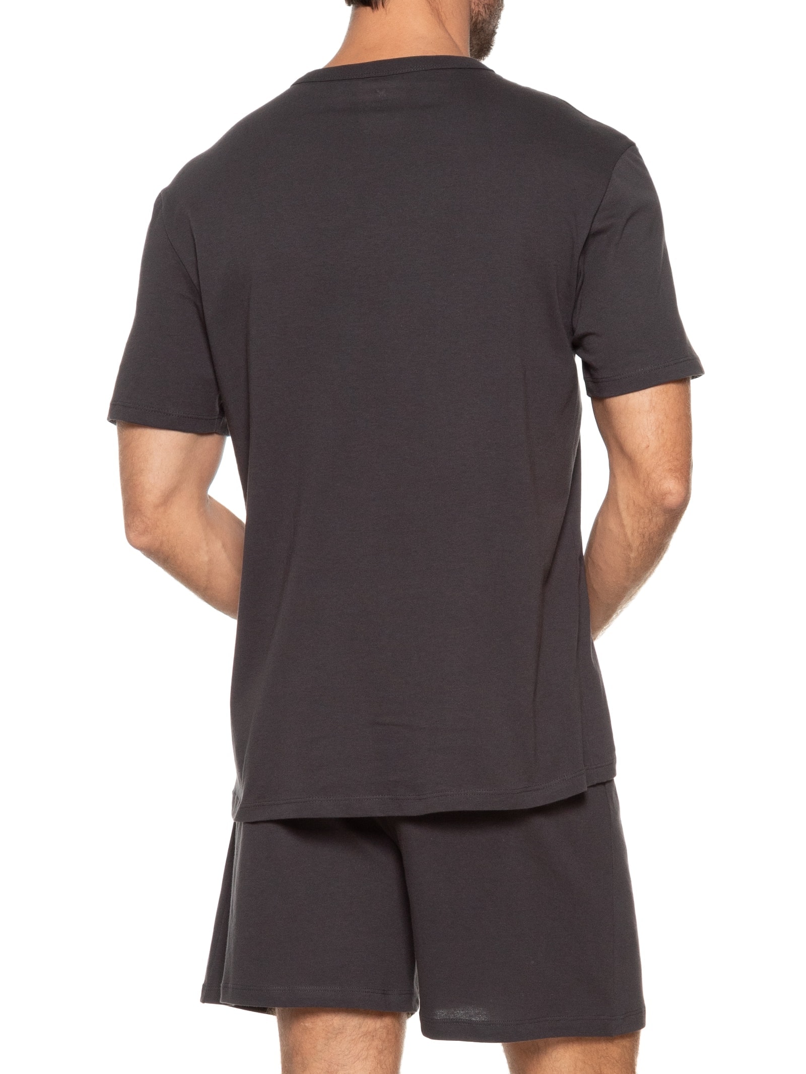 Pijama Masculino Em Algodão Com Bermuda Cinza Hering Intimates