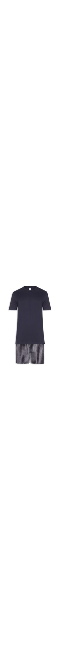 Pijama Masculino em Algodão com Saquinho Estampado - Azul
