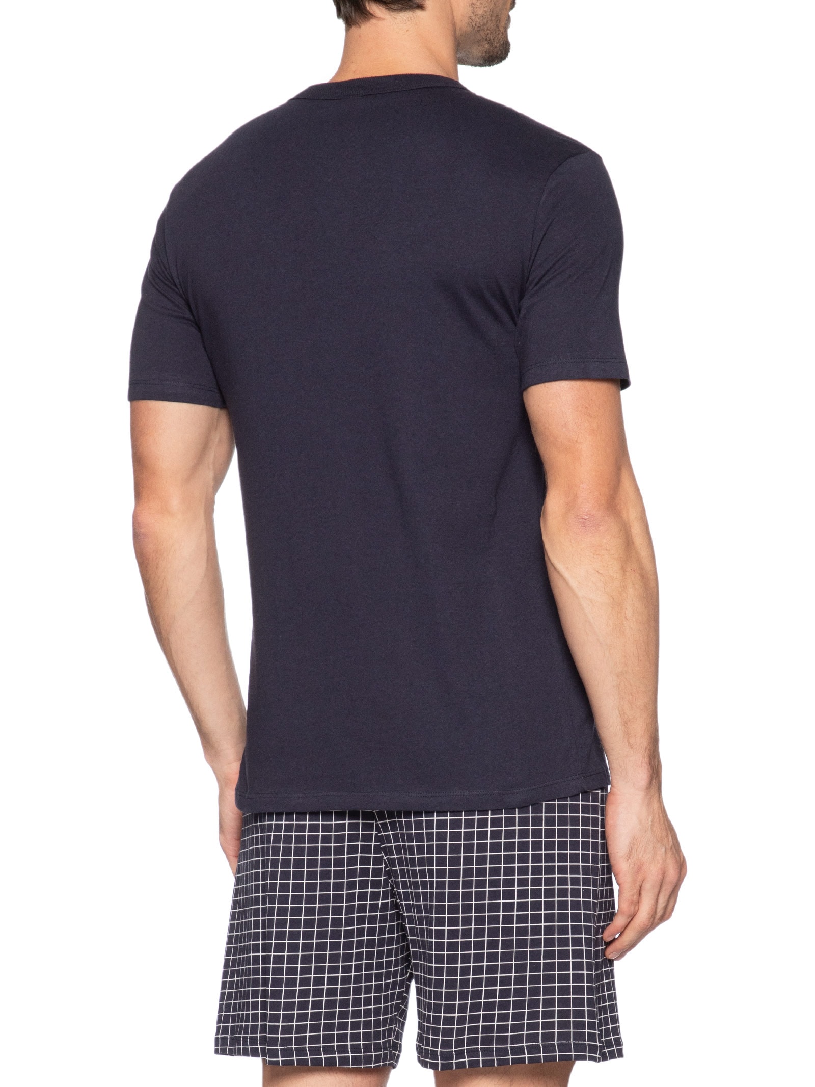 Pijama Masculino em Algodão com Saquinho Estampado Azul Hering Intimates