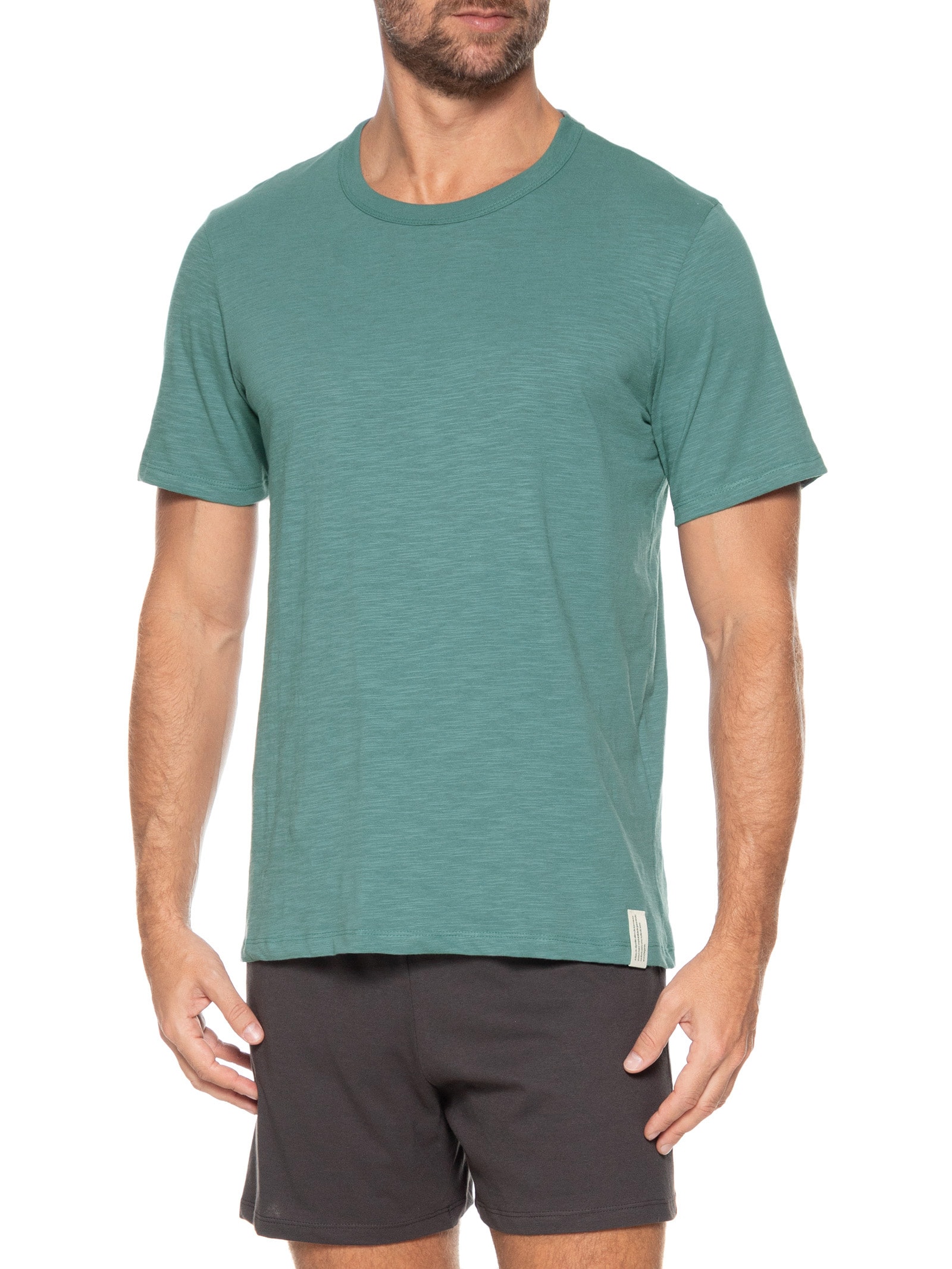 Pijama Masculino Flamê com Bermuda Lisa Verde Hering Intimates