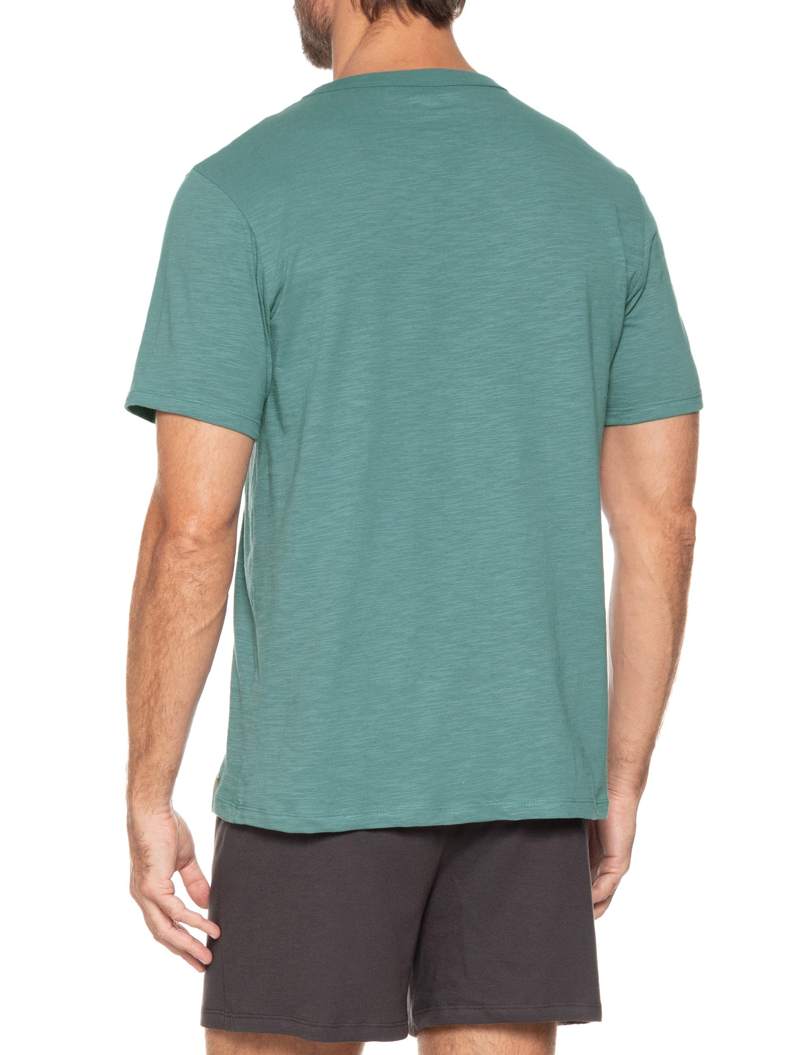 Pijama Masculino Flamê com Bermuda Lisa Verde Hering Intimates