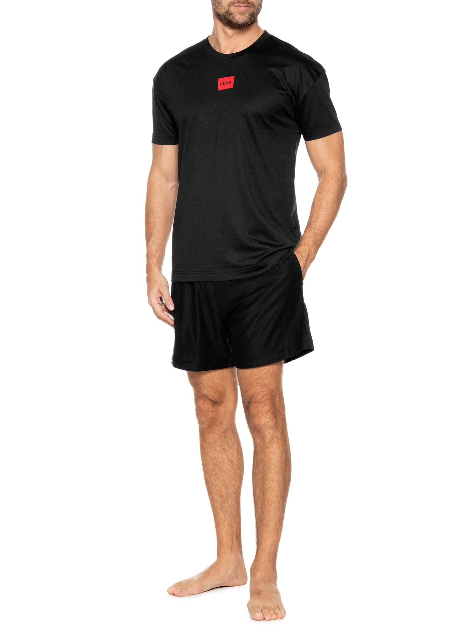 Pijama Masculino Galaxy Short Set Preto Hugo