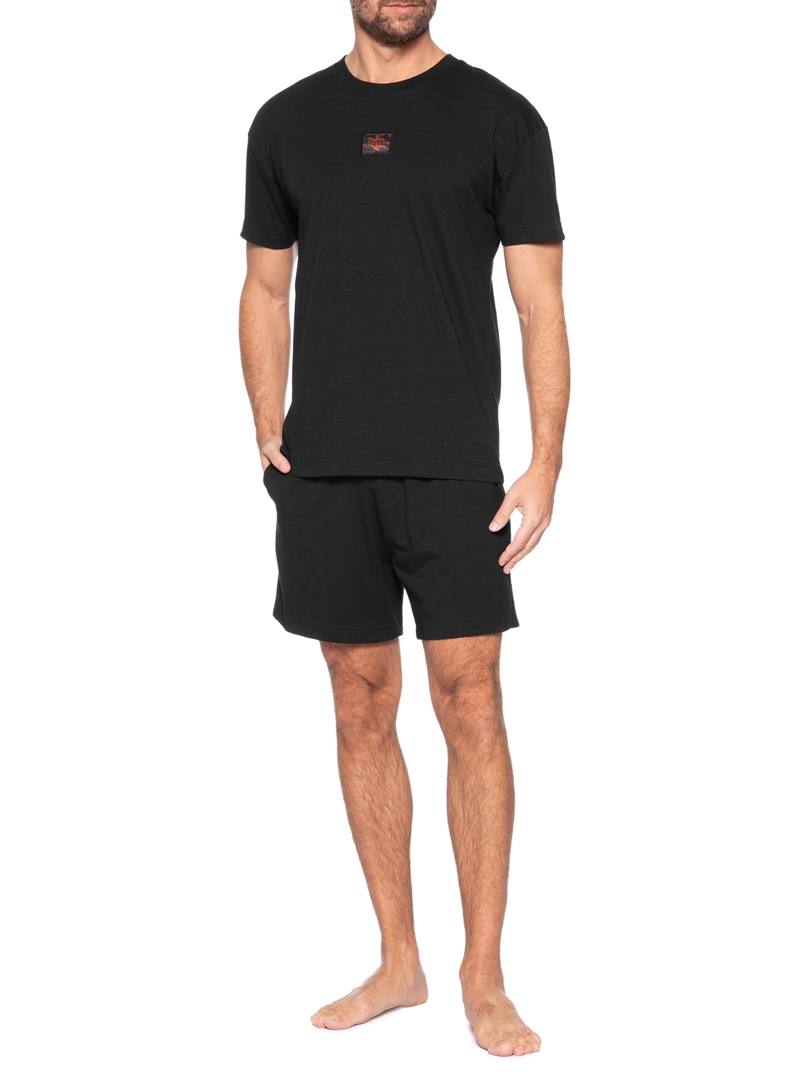 Pijama Masculino Galaxy Short Set Preto Hugo