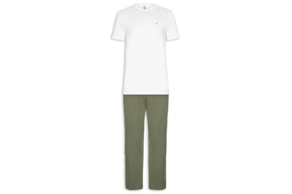 Pijama Masculino Logo Peixinho Em Algodão - Verde