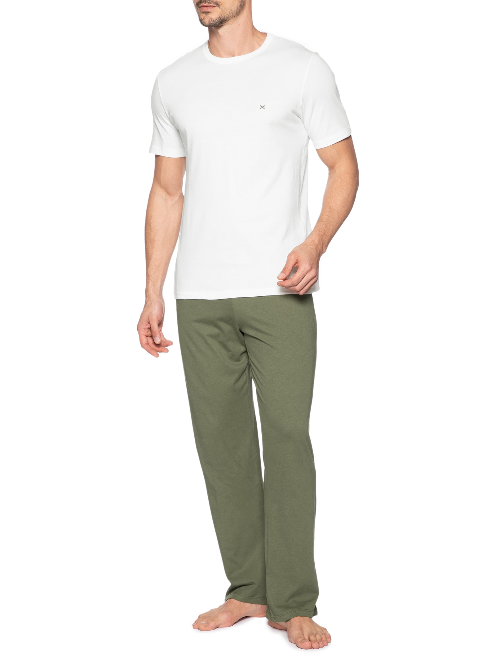 Pijama Masculino Logo Peixinho Em Algodão Verde Hering Intimates
