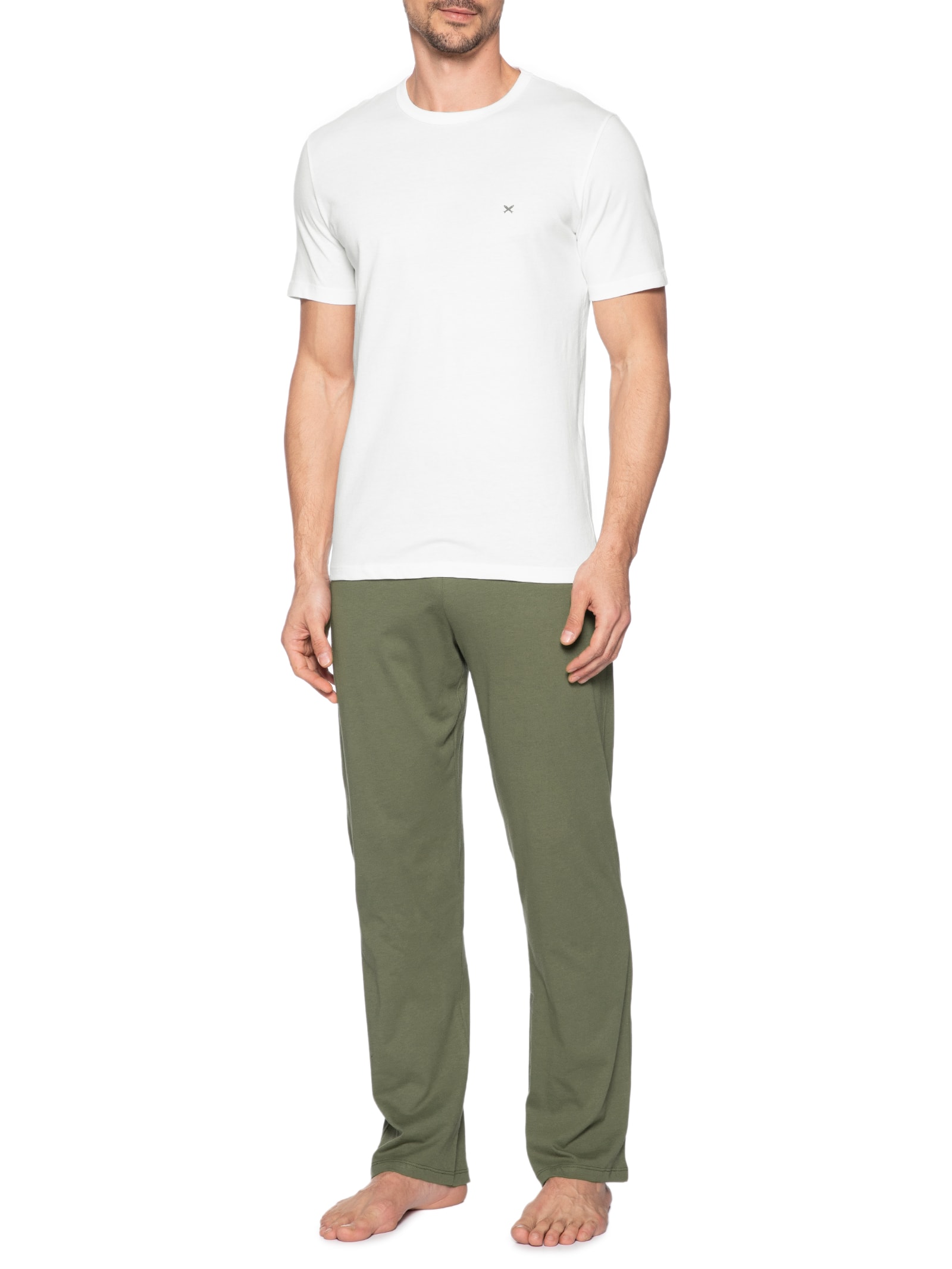 Pijama Masculino Logo Peixinho Em Algodão Verde Hering Intimates